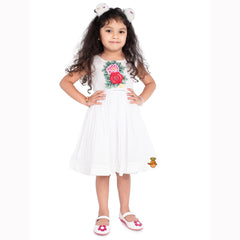 Pre Order: Floral Embroidered White Dress